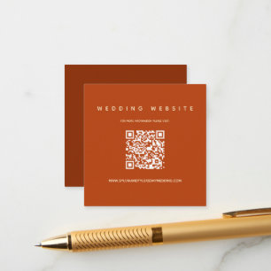 Carte D'accompagnement QR Code Burnt Orange Site Mariage