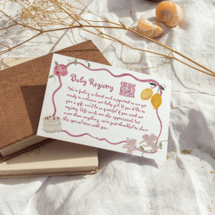 Carte D'accompagnement QR Code Lemon Baby Girl Registry