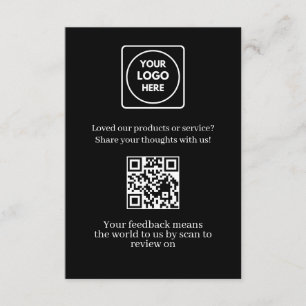 Carte D'accompagnement QR code noir Lien de retour d'information et d'a