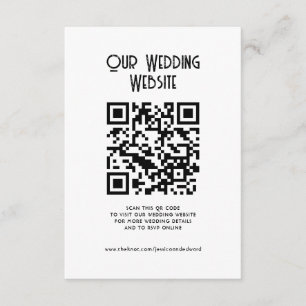 Carte D'accompagnement QR Code Notre site Web Élégant Simple Minimal Chic