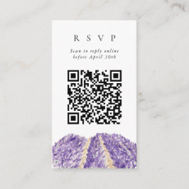 Carte D'accompagnement QR Code Online Lavender Fields Website RSVP