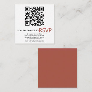 Carte D'accompagnement QR code online RSVP modern terracotta fall wedding