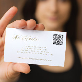 Carte D'accompagnement QR CODE or élégance mariage détails du site Web