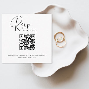 Carte D'accompagnement QR Code RSVP Mariage Website Elegant Boîtier Voitu