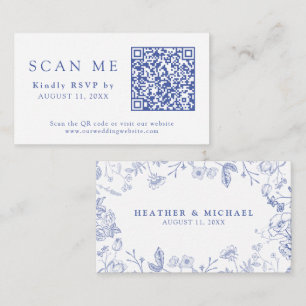 Carte D'accompagnement QR Code & Site Mariage Chinoiserie Wedding RSVP
