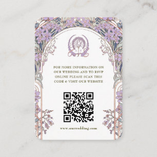Carte D'accompagnement QR Code Site Mariage Info Art Nouveau