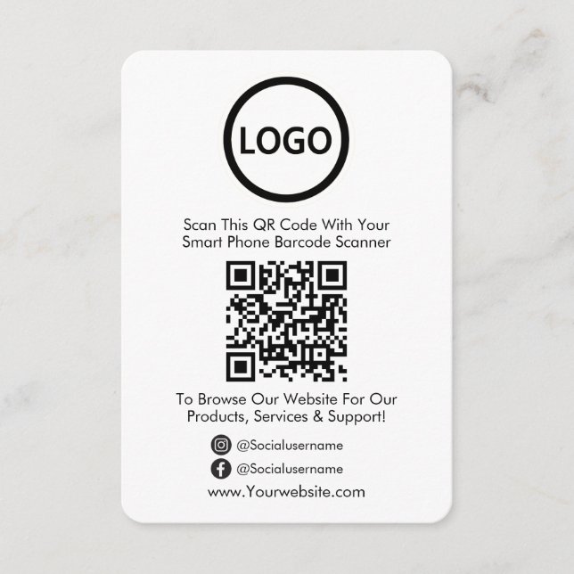 Carte D'accompagnement QR Code Site Web d'entreprise Me scanner Médias so (Devant)