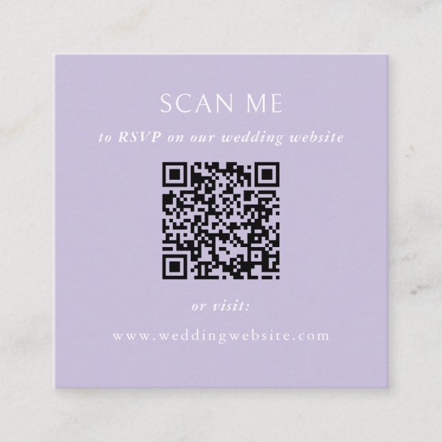 Carte D'accompagnement QR Code Wedding Website (Devant)