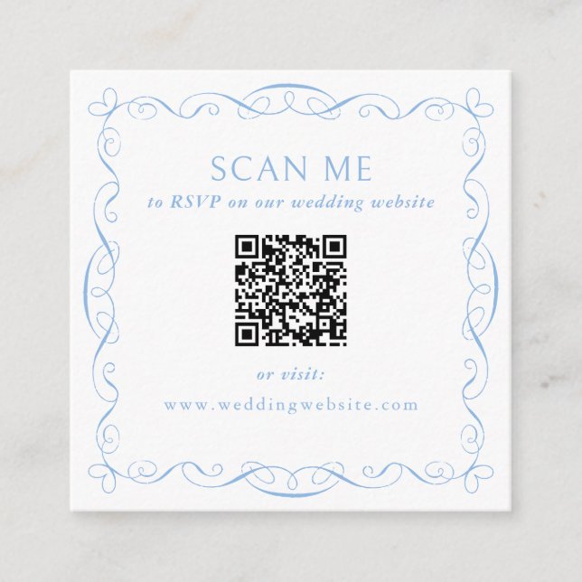 Carte D'accompagnement QR Code Wedding Website (Devant)