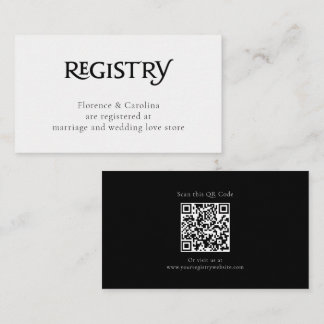 Carte D'accompagnement QR Code White Chic Elegant Simple Registry