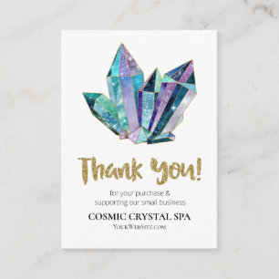 Carte D'accompagnement *~* QR COSMIC CRYSTALS Logo MERCI AP8 Review