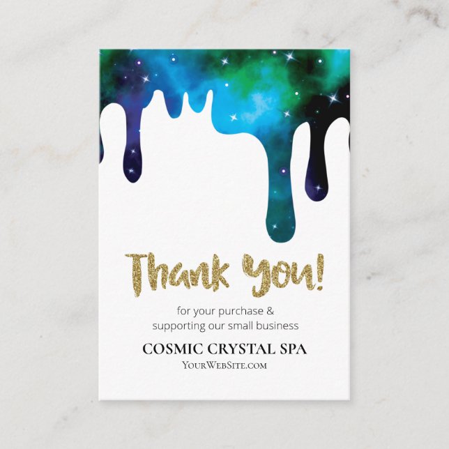 Carte D'accompagnement *~* QR COSMIC DRIP MERCI LOGO AP8 Review (Devant)