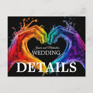 Carte D'accompagnement 🌈❤️QR + DETAILS Mariage Cœur de Fierté mariage