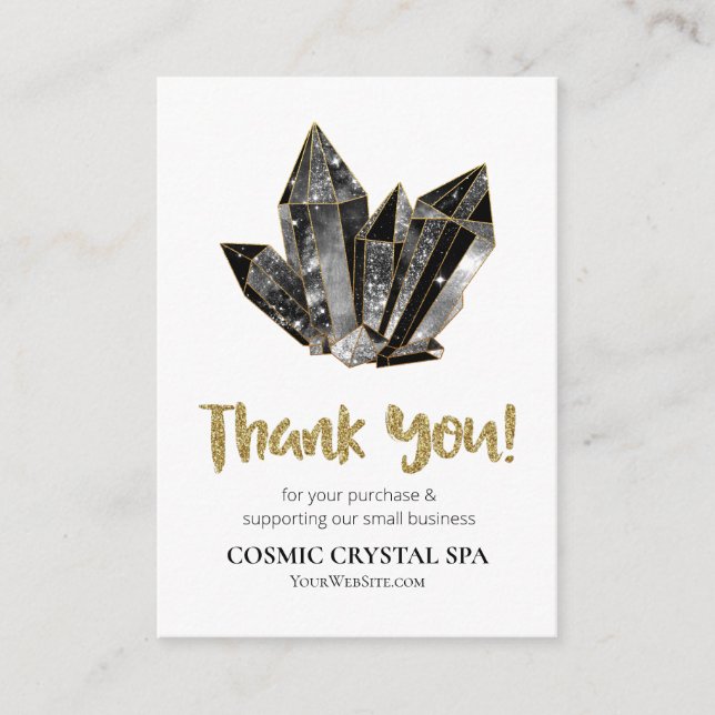 Carte D'accompagnement *~* QR LOGO COSMIC CRYSTAL Review MERCI AP8 (Devant)