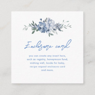 Carte D'accompagnement Quelque Chose de Bleu Fleurs Réception de Mariage
