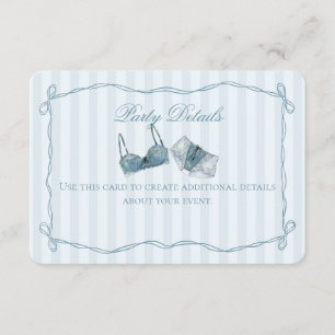 Carte D'accompagnement Quelque chose de bleu lingerie détails insert pour