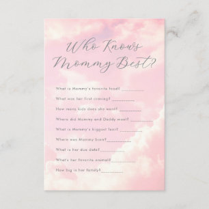 Carte D'accompagnement Qui connaît maman meilleur nuage neuf Baby shower