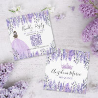 Quinceanera Florale de lavande violette Code QR RS