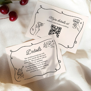 Carte D'accompagnement Quirky & Whimsical Cupid Cherubs Détails du Mariag
