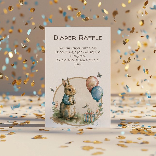 Carte D'accompagnement Rabbit Peter Baby shower tombole de couche (Créateur téléchargé)