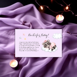 Carte D'accompagnement Raccoon Baby shower Lavender Livres Pour Bébé