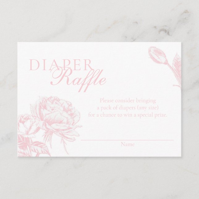 Carte D'accompagnement Raffin à couches florales rose et blanc (Devant)