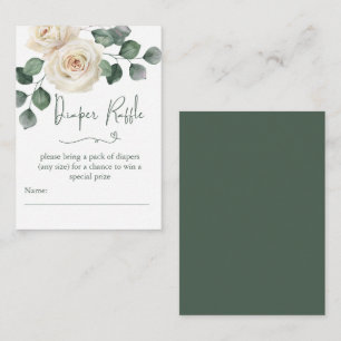 Carte D'accompagnement Raffin blanc et vert Rose