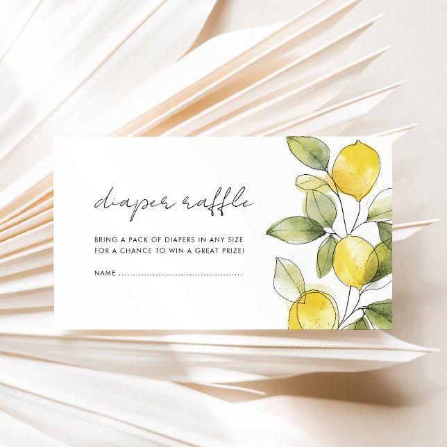 Carte D'accompagnement Raffin de Baby shower citron (Créateur téléchargé)