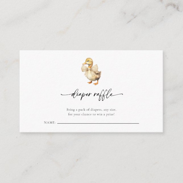 Carte D'accompagnement Raffin de Baby shower de canard rustique chic (Devant)