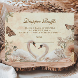Carte D'accompagnement Raffin de diappeur de cygne floral romantique