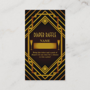 Carte D'accompagnement Raffle Baby shower de couches de Gatsby Gold 2020