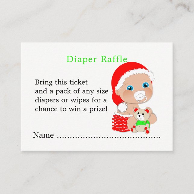 Carte D'accompagnement Raffle de Baby shower de Noël Père Noël (Devant)