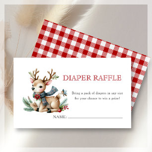 Carte D'accompagnement Raffle de couches Baby shower de Noël Reindeer
