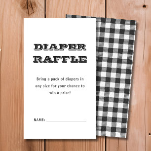 Carte D'accompagnement Raffle de couches   Baby shower plaqué noir
