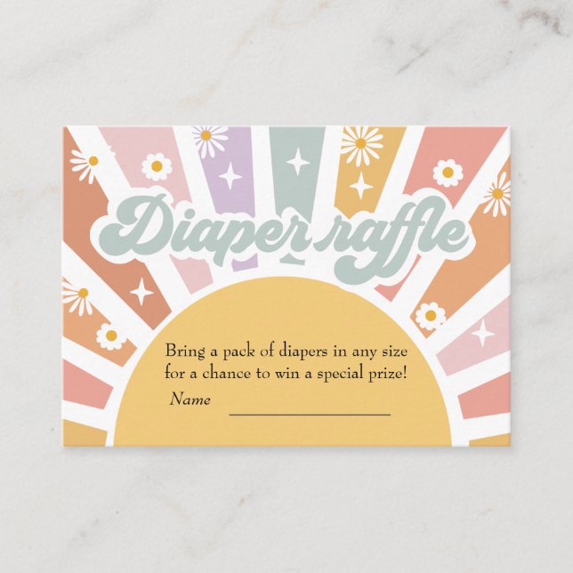 Carte D'accompagnement Raffle de couches super (Devant)