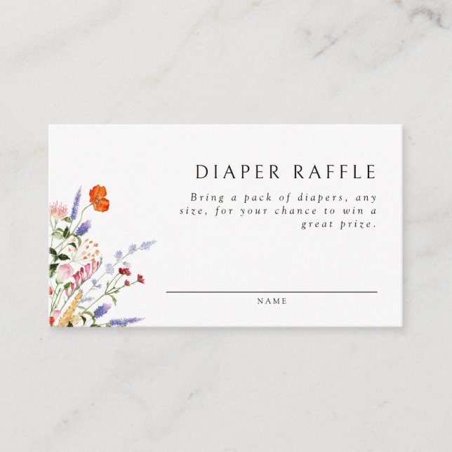 Carte D'accompagnement Raffle Fleur sauvage coloré (Devant)