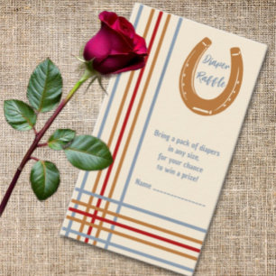 Carte D'accompagnement Raffle Rustique Western Horseshoe Baby shower