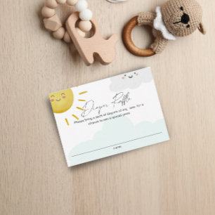 Carte D'accompagnement Rayon de soleil Nuages Neutre Barreau Petit