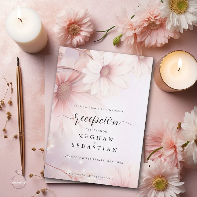 Carte D'accompagnement Recepción Margarita Rosa Rubor Pálido (Créateur téléchargé)