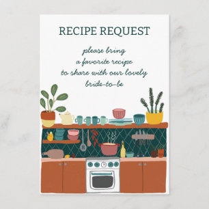 Carte D'accompagnement RECEPE DEMANDER Fête des mariées Cute PERSONNALISÉ