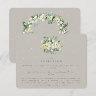 Carte D'accompagnement Réception Bouquet de baies de neiges et d'eucalypt