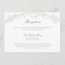 Carte D'accompagnement Réception de la couronne de fleurs bleues