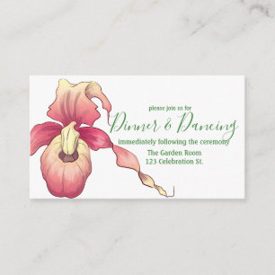 Carte D'accompagnement Réception de l'orchidée sabot de dame rose