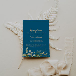 Carte D'accompagnement Réception de mariage au vert sauge eucalyptus or
