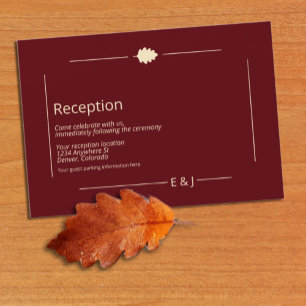 Carte D'accompagnement Réception de mariage automnal en Bourgogne