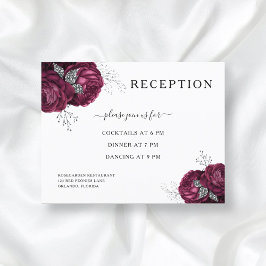 Carte D'accompagnement Réception de mariage aux pivoines florales élégant