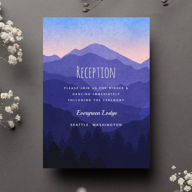 Carte D'accompagnement Réception de mariage Blue Mountains (Créateur téléchargé)