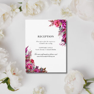 Carte D'accompagnement Réception de mariage Bold Magenta Spring