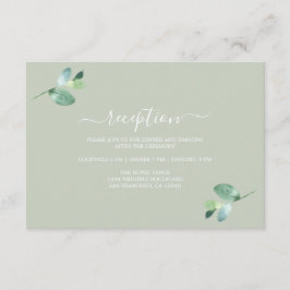 Carte D'accompagnement Réception de mariage chic Script Eucalyptus Foliag