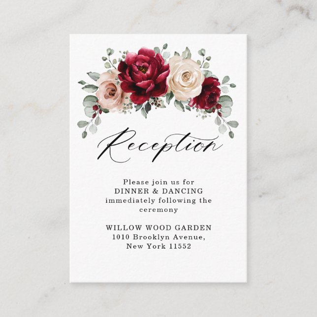 Carte D'accompagnement Réception de mariage de Champagne de Bourgogne Ivo (Devant)